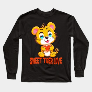 Sweet Tiger Love  - Kids Valentine Long Sleeve T-Shirt